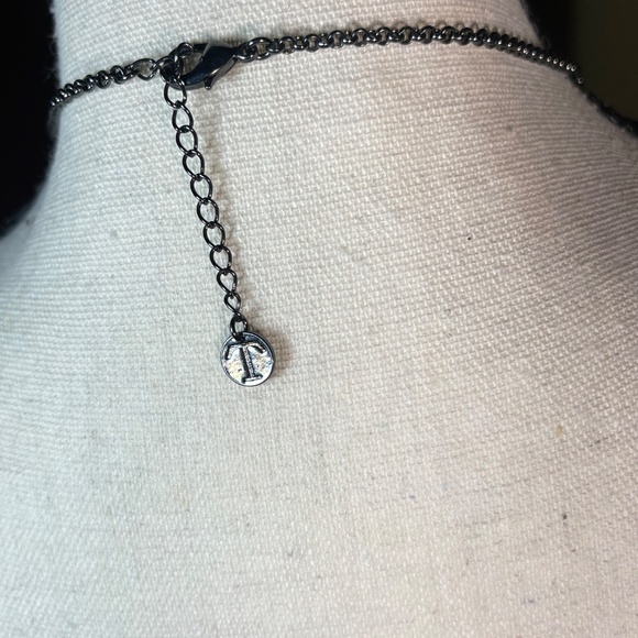 Talbots Dark Blue & Silver Rhinestone Necklace - Picture 3 of 4